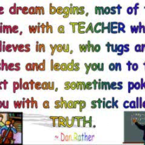 An inspirational teacher quote presentation