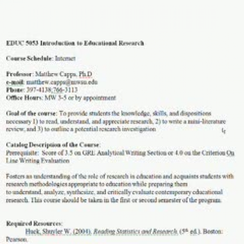 Introduction to Ed Research