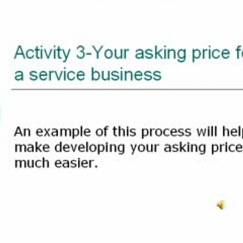 Activity3- Asking price for a service busines