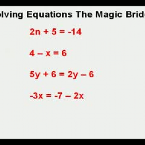 Solving Equations The Magic Bridge