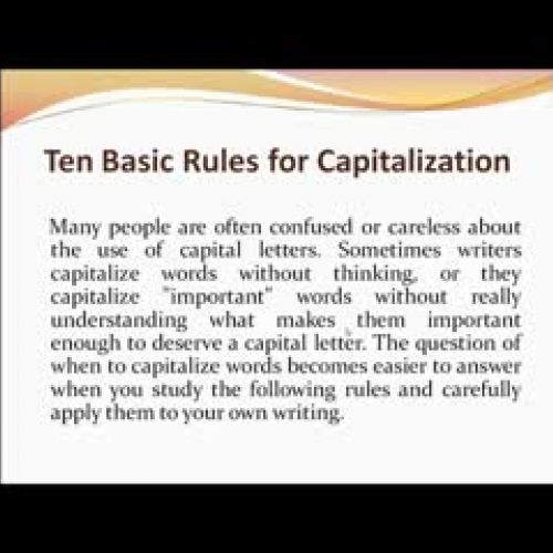 Rules of Capitalization