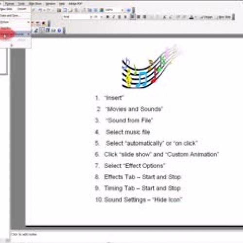 Insert Music File in PowerPoint Presentation
