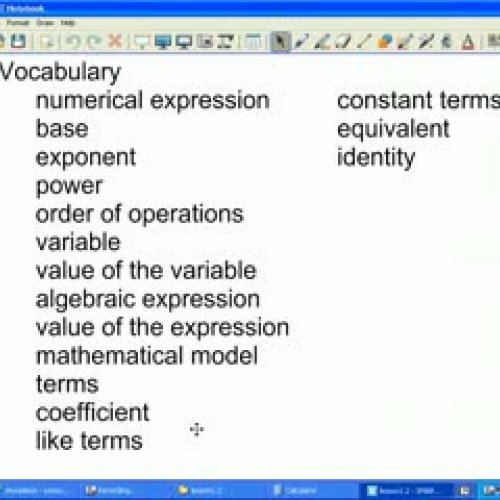 Algebraic expressions and Models