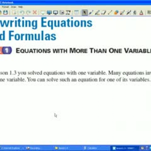Rewriting Equations and Formulas