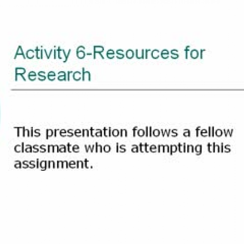 Activity 6-Resources for research