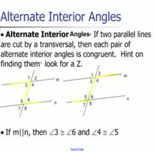 Parallel Lines and Interior Angles