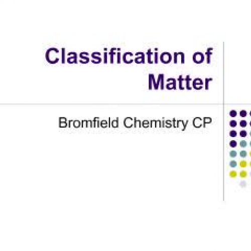 Classification of Matter