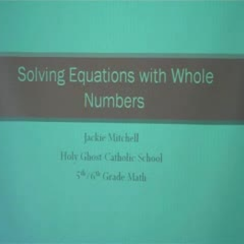 Solving Equations with Whole Numbers