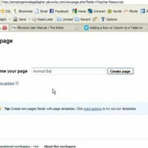Create New Pages