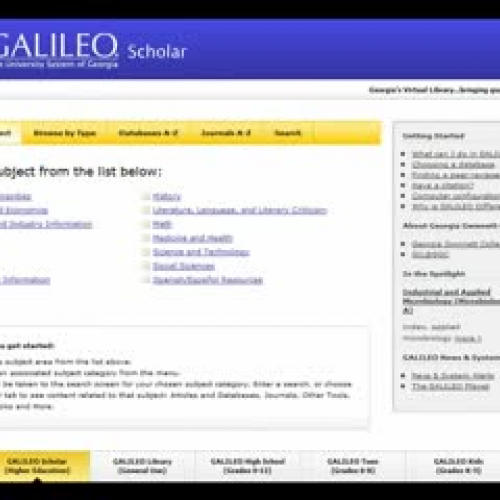 Two-Minute Tour of GALILEO Scholar