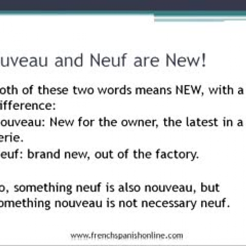 New in French: Nouveau vs Neuf
