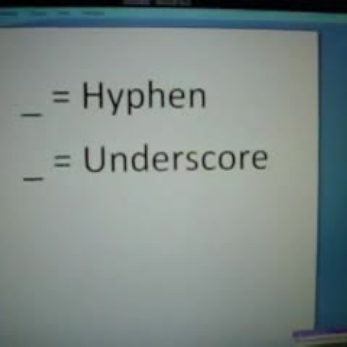 Hyphen and Underscore