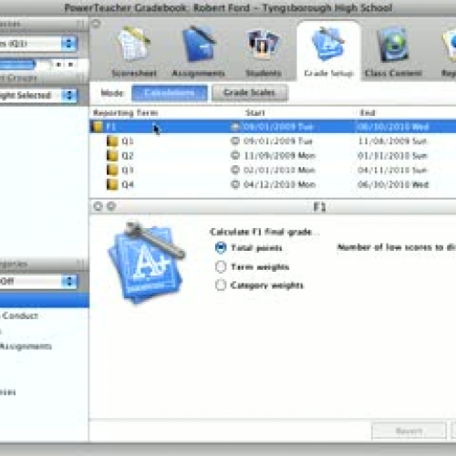 PowerTeacher Final Grade Setup