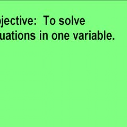 1-7 Solving Equations in One Variable