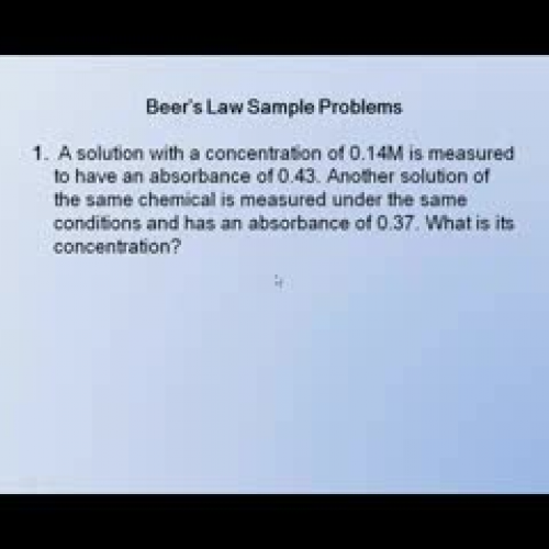 AP- Beer's Law Problems 1-5