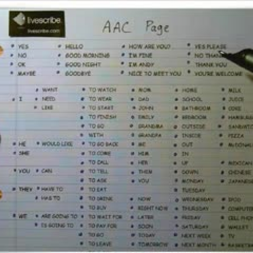 Livescribe Smartpen Enabled AAC Page - With w
