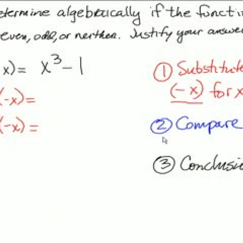 Determining Even, Odd, Neither Functions Alge