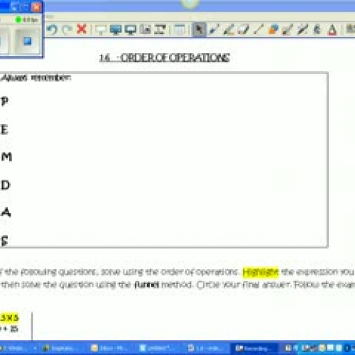 Unit 1 Lesson 1.6 order of operations