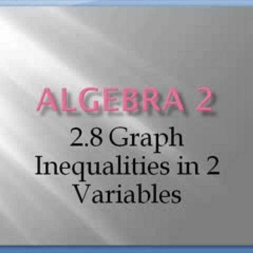 2.8 Alg2. graphing inequalities