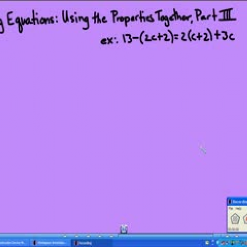 Solving Equations:  Using the Prop Together, 