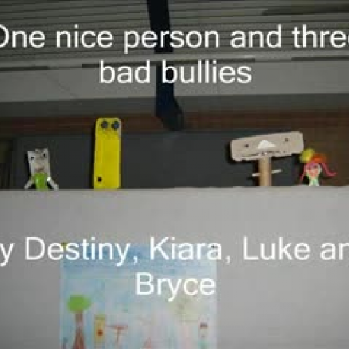 One person and three bad bullies