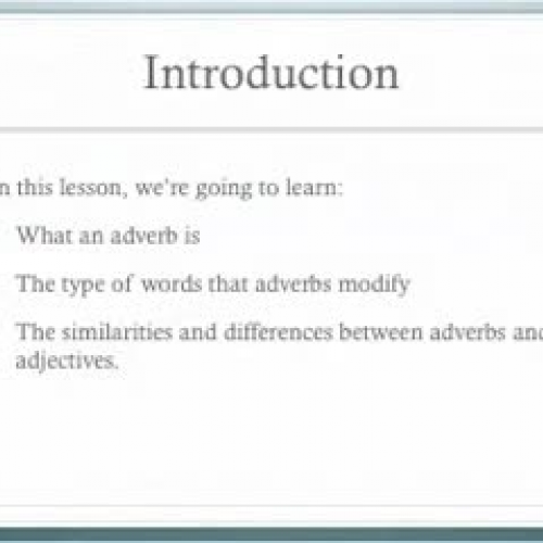 Introduction to Adverbs