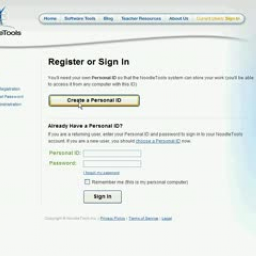 Creating a Noodle Tools Account