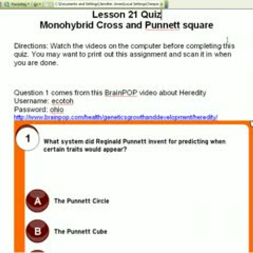 punnett squares lesson 21