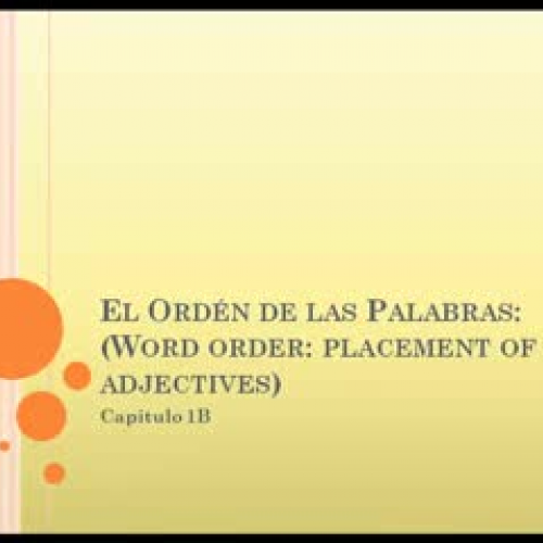 Word order in Spanish