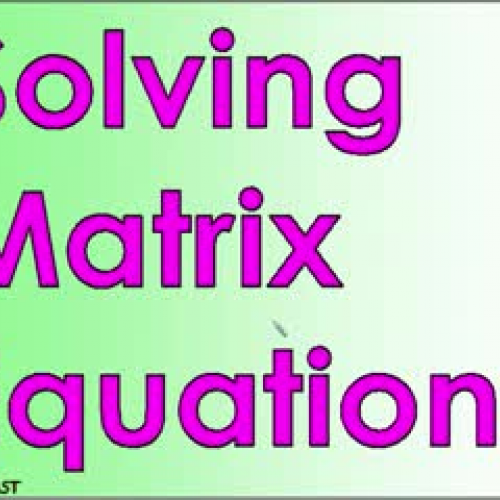 Solving Matrix Equations KORNCAST