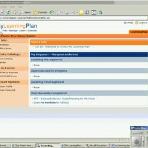 WEAC form on My Learning Plan