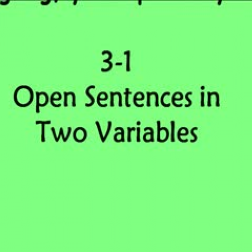 3-1 Open Sentences in Two Variables