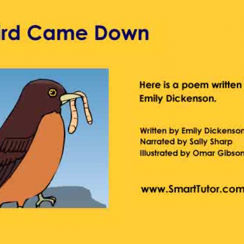 A Bird Came Down , Poetry , Emily Dickenson