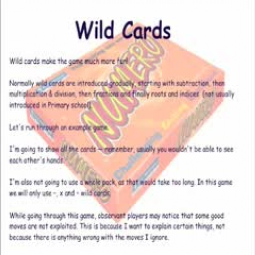 Introducing Wild Cards in Numero