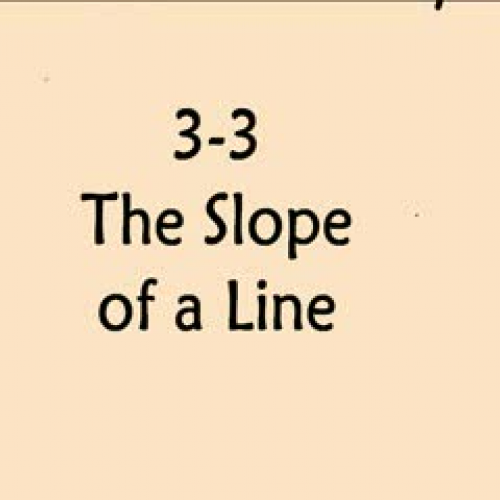 3-3 The Slope of a Line