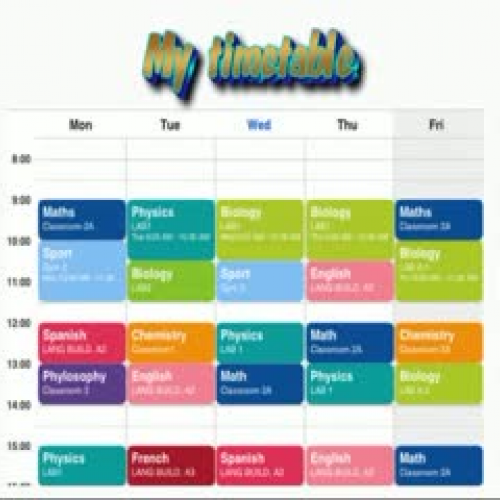 My timetable B