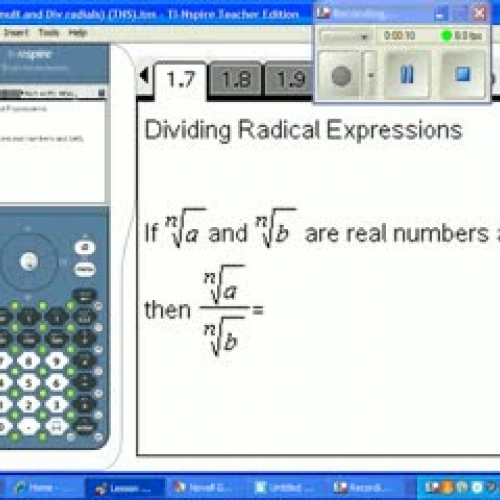 Lesson 10 Part 2 x and / radicals