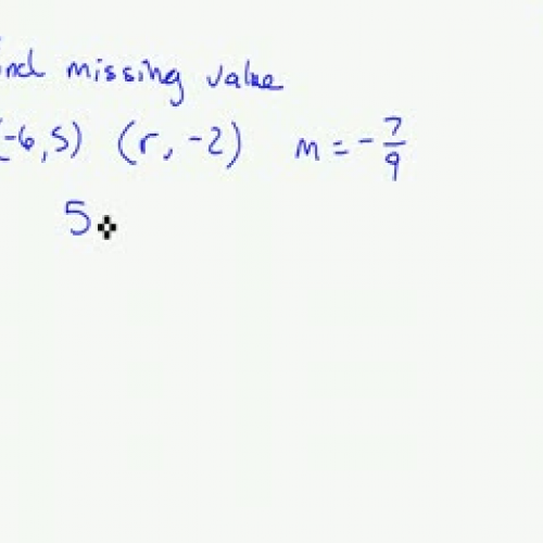 Find missing coordinate when know slope