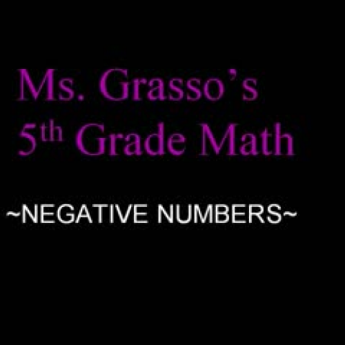 Negative Numbers