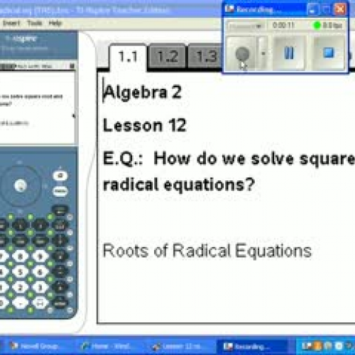 Lesson 12 Radical Equations