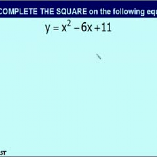Completing the Square Examples KORNCAST