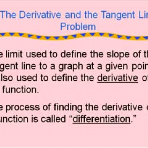 Derivatives and the Tangent Line