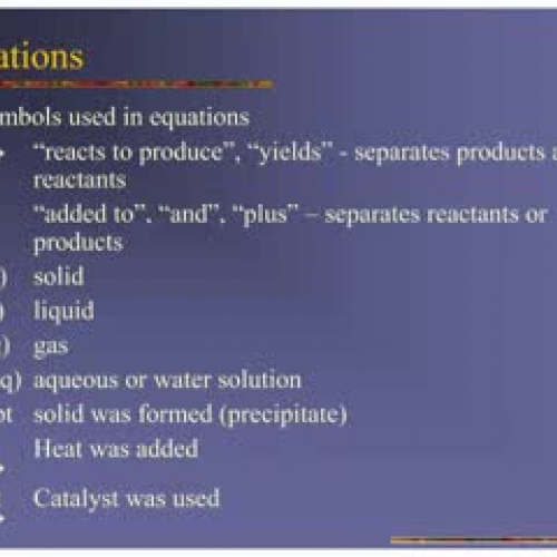 McEachern 112 Chemical Equations