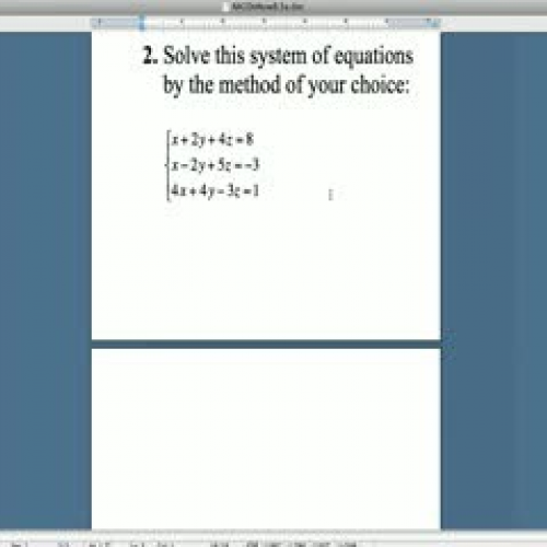 System of 3 Equations Part 1