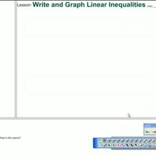 Lesson 6-4: Write &amp; Graph Linear Inequali