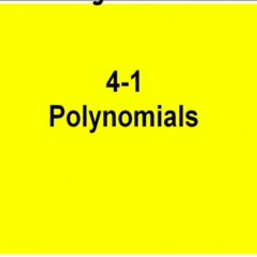4-1 Polynomials