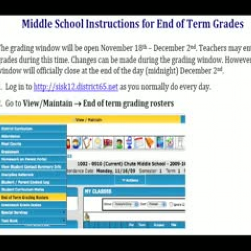 MIDDLE SCHOOL DIRECTIONS FOR END OF TERM GRAD