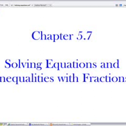 5.7 - Solving Equations with Fractions