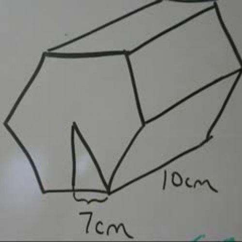 Hexagonal Prism LA_SA height and half of a si