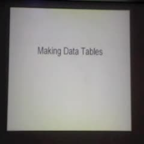 Making Data Tables
